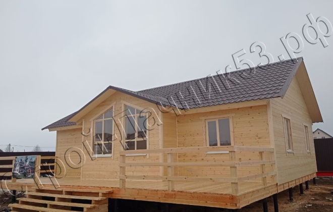 2 Каркасно-щитовой дом Д-45, 11х10м, 110  М², Московская область, Чеховский район, деревня Алферово. (2)